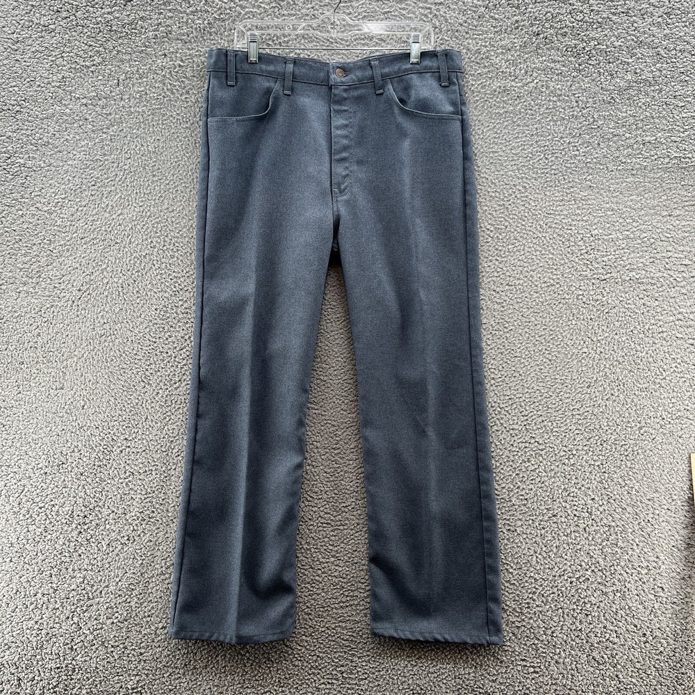 VTG Levis Pants Men 36X28 Blue Dacron Polyester Western Rockabilly Action Slacks